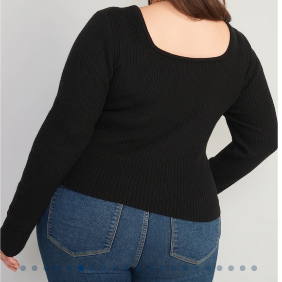 Old navy Fitted Cropped Square-Neck Rib-Knit Sweater 3X Plus Size Curvy - Picture 2 of 5